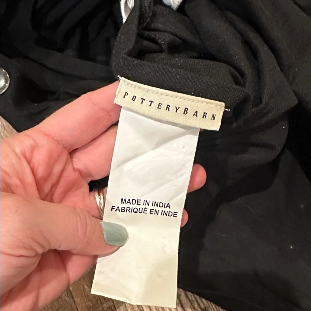 POTTERY BARN SUZANI Embroidered twin black DUVET COVER
